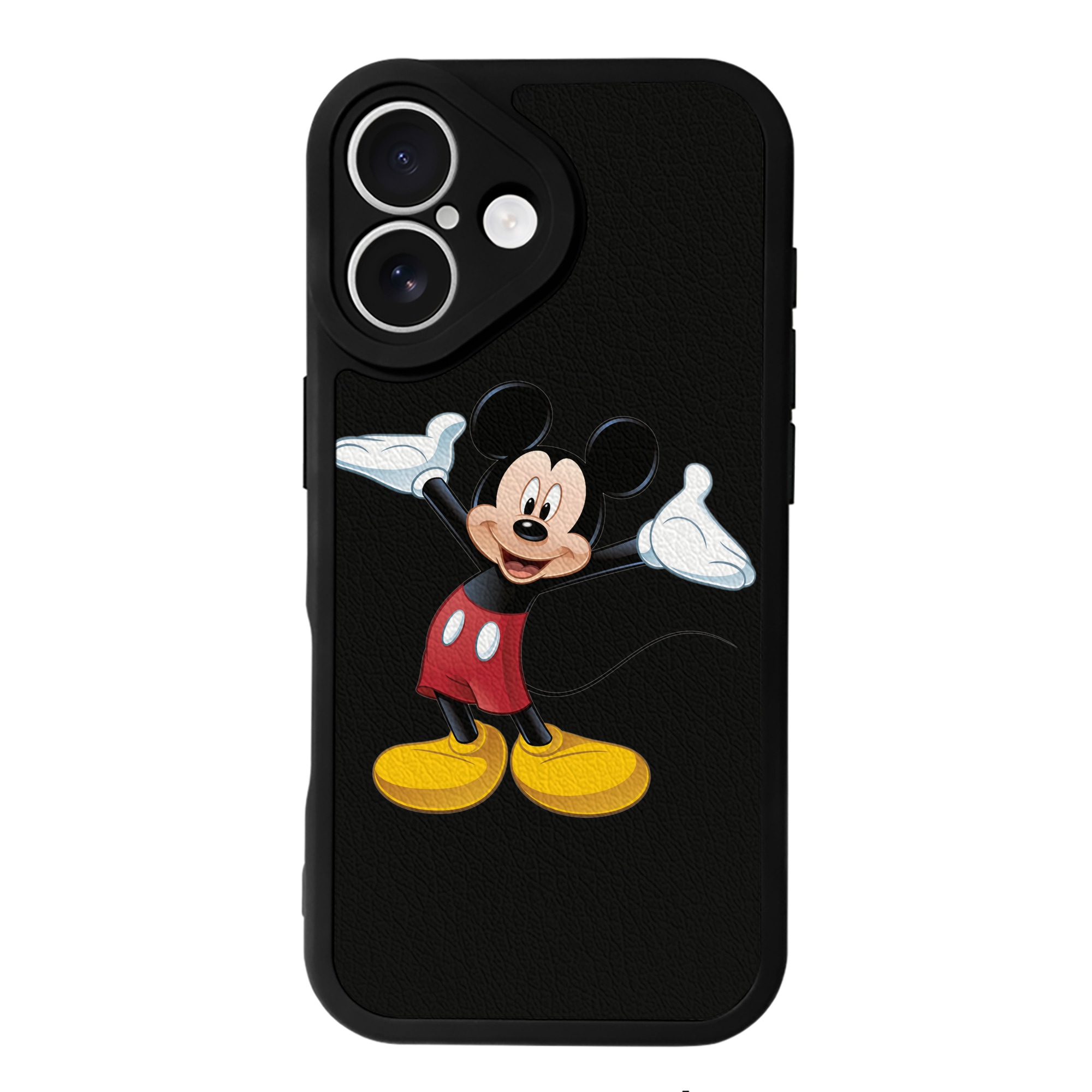 （画像用） ミッキーマウス Mickey Mouse 【iPhone 16シリーズ対応】シリコンスマホケース（レザー調） 材質：シリコン